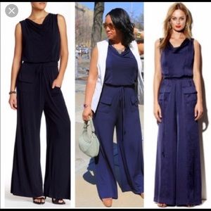 Vince Camuto Navy Blue Wide Leg Jumpsuit